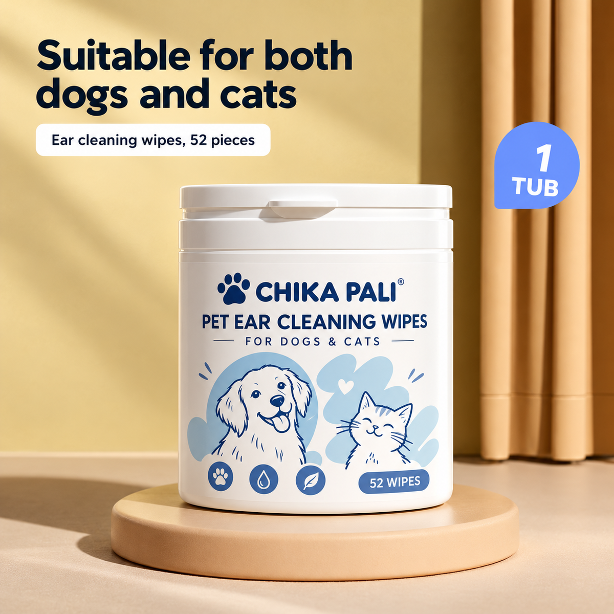 Pet Ear Cleaning Finger Wipes for Dogs and Cats