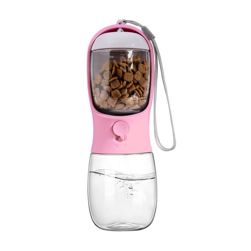 Portable 2-in-1 Pet Water Bottle and Food Container, Leak-Proof Dog and Cat Travel Feeder Cup