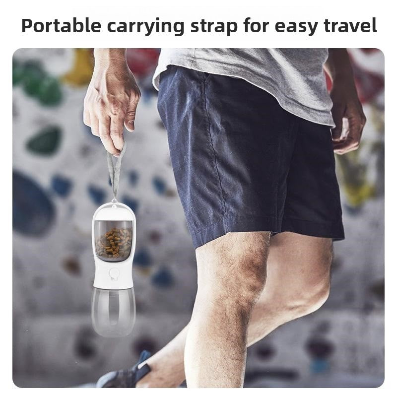 Portable 2-in-1 Pet Water Bottle and Food Container, Leak-Proof Dog and Cat Travel Feeder Cup
